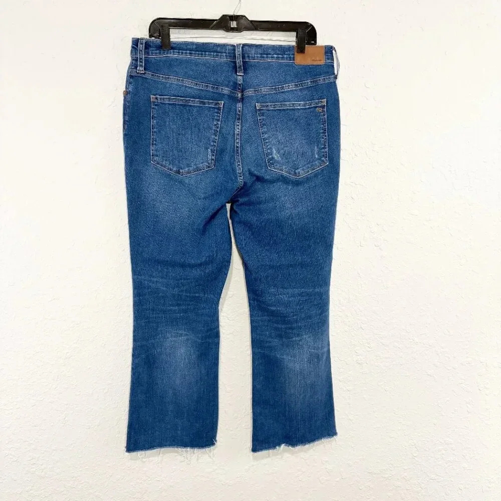 Madewell High Rise Cali Demi Boot Raw Hem Cropped Jeans Women's Waist Size 32 - Picture 3 of 8